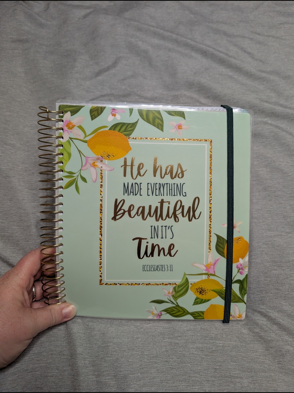 Floral Lemon 💜 Inspirational Spiral Planner